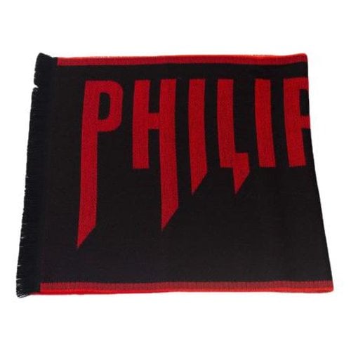 Pre-owned Philipp Plein Wool Scarf & Pocket Square In Red