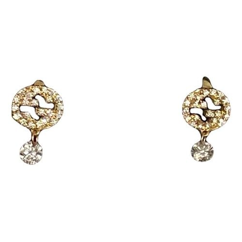 Pre-owned Gucci Gg Running Yellow Gold Earrings