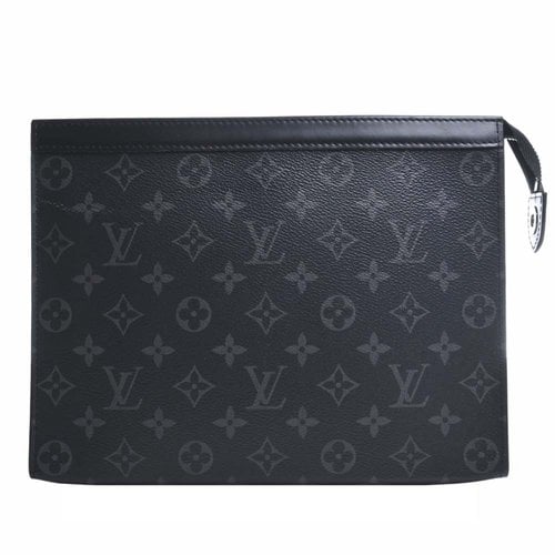 Pre-owned Louis Vuitton Cloth Clutch Bag In Black