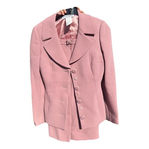 Pre-owned Dolce & Gabbana Wool Skirt Suit In Pink