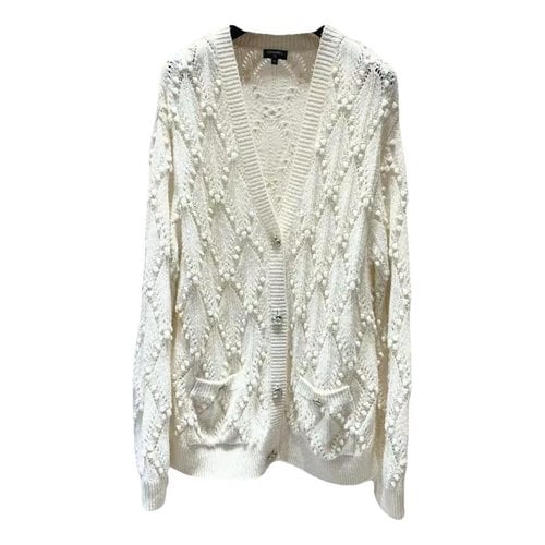Pre-owned Chanel Silk Cardigan In White