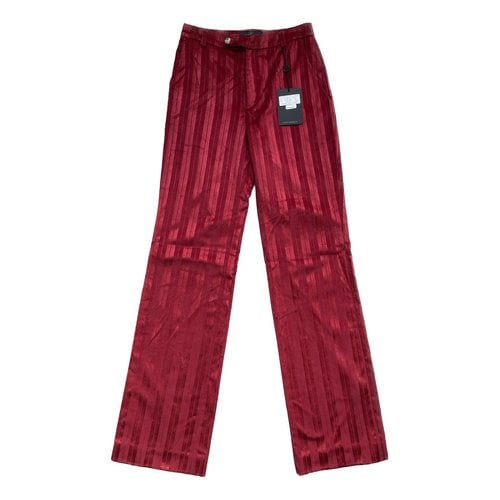 Pre-owned Valentino Straight Pants In Red