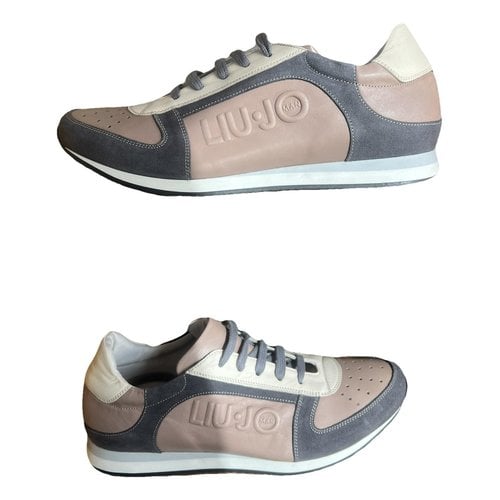 Pre-owned Liujo Leather Low Trainers In Beige
