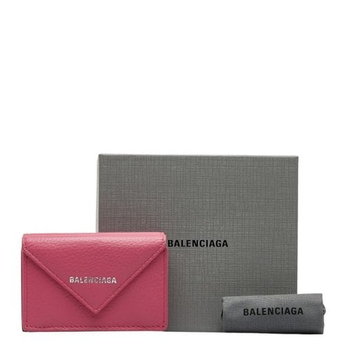 Pre-owned Balenciaga Leather Wallet In Pink