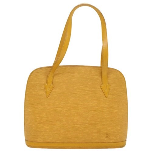 Pre-owned Louis Vuitton Lussac Leather Handbag In Yellow