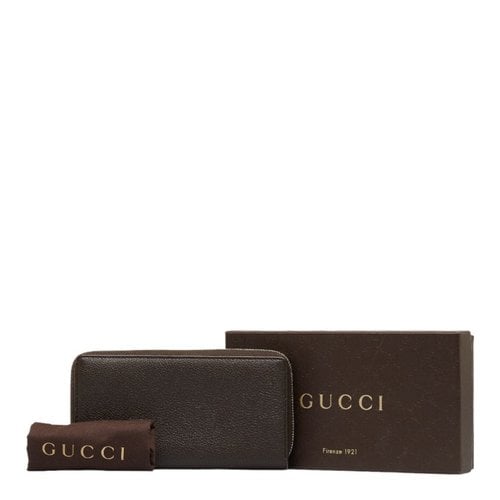 Pre-owned Gucci Leather Wallet In Brown