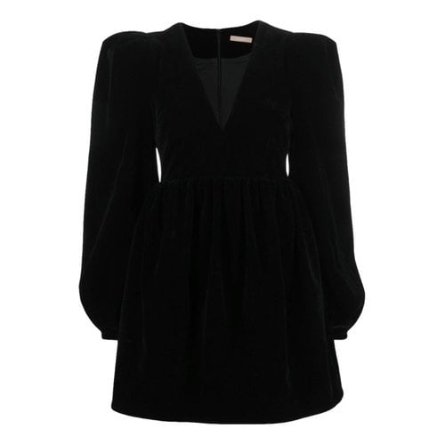 Pre-owned 12 Storeez Velvet Mini Dress In Black