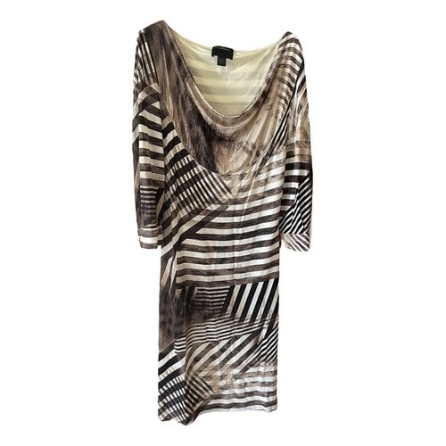 Pre-owned Class Cavalli Mid-length Dress In Brown