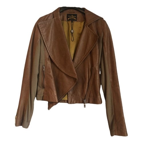 Pre-owned Vivienne Westwood Anglomania Leather Jacket In Brown