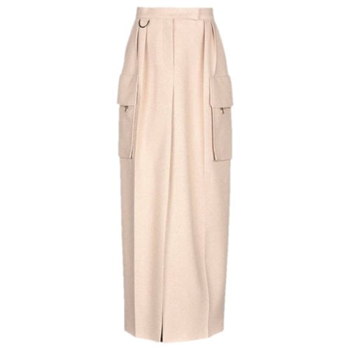 Pre-owned Max Mara Cashmere Maxi Skirt In Beige