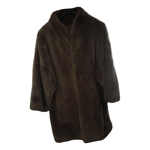Pre-owned Pierre Cardin Faux Fur Coat In Beige