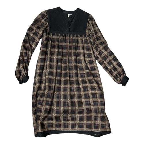Pre-owned Saint Laurent Wool Maxi Dress In Brown