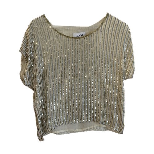Pre-owned Ganni Blouse In Gold