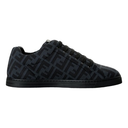 Pre-owned Fendi Cloth Low Trainers In Black