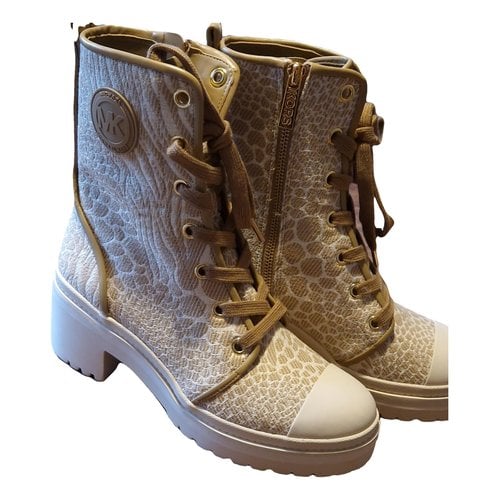 Pre-owned Michael Kors Leather Boots In Beige