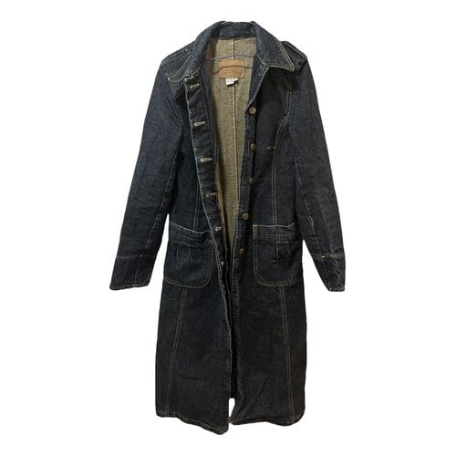 Pre-owned Jean Atelier Trench Coat In Blue
