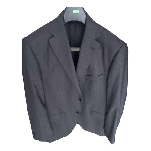 Pre-owned Balmain Silk Suit In Grey