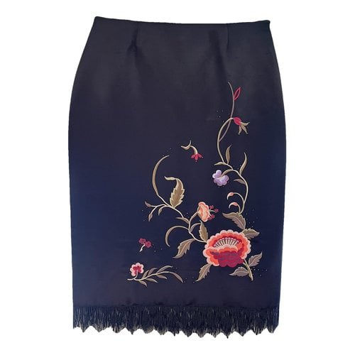 Pre-owned Whistles Silk Mid-length Skirt In Black
