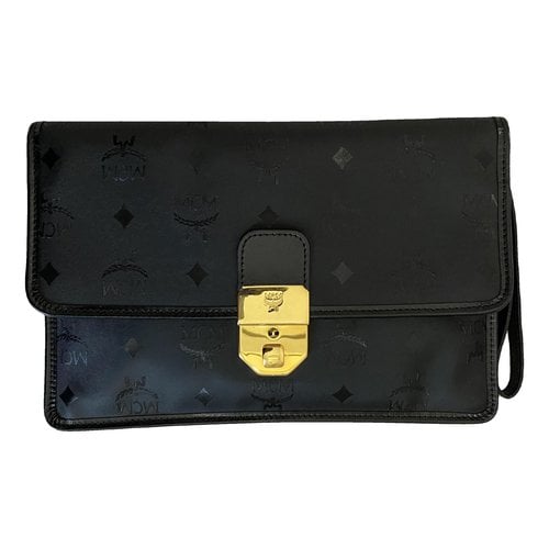 Pre-owned Mcm Leather Clutch Bag In Black