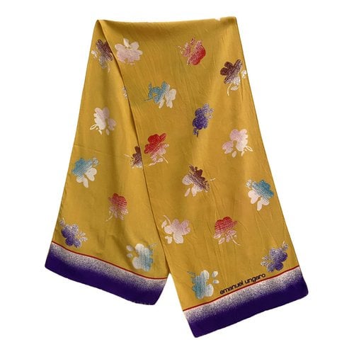 Pre-owned Emanuel Ungaro Silk Stole In Yellow