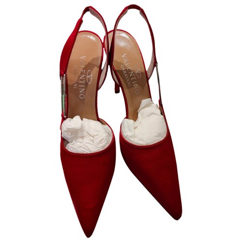 Pre-owned Valentino Garavani Glitter Sandals In Red