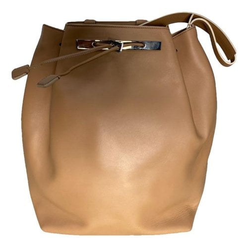 Pre-owned The Row Leather Backpack In Beige