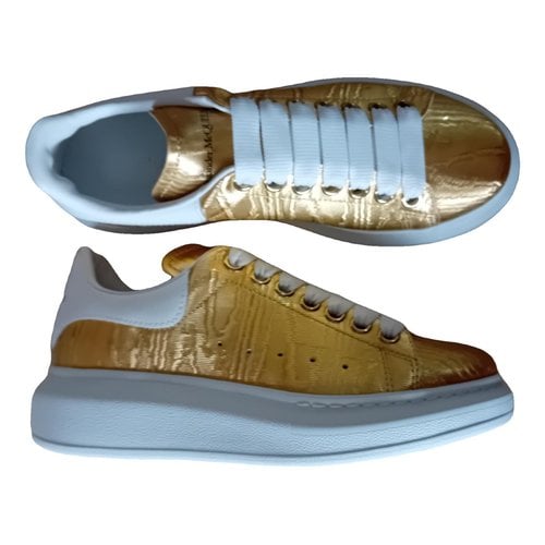 Pre-owned Alexander Mcqueen Leather Trainers In Gold