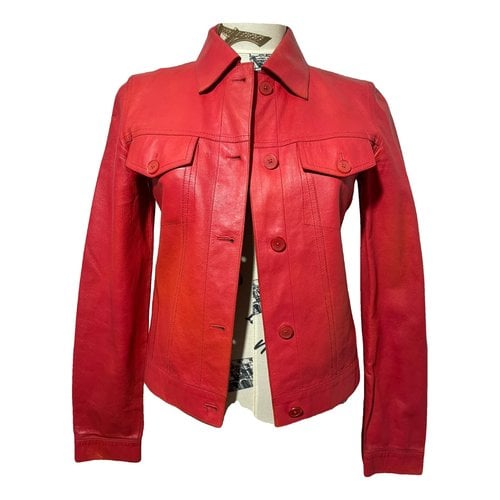 Pre-owned Jil Sander Leather Jacket In Red