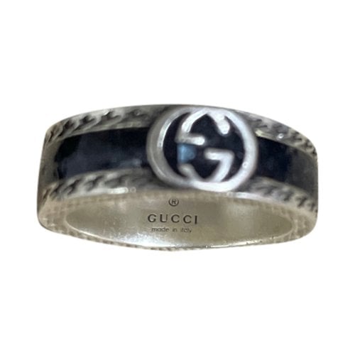 Pre-owned Gucci Silver Ring In Blue