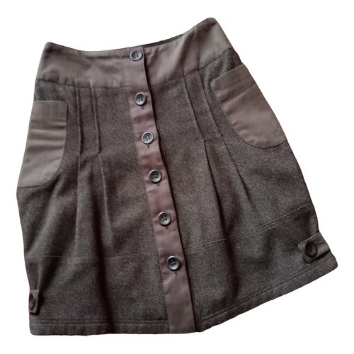 Pre-owned Max & Co Wool Skirt In Khaki