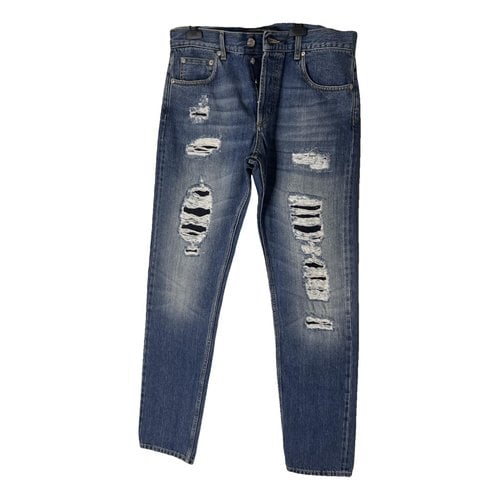 Pre-owned Alexander Mcqueen Straight Jeans In Blue