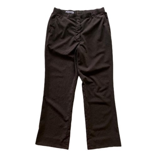 Pre-owned Jil Sander Wool Trousers In Brown