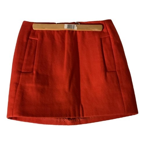 Pre-owned Maje Wool Mini Skirt In Red