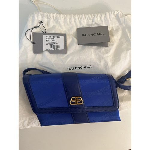 Pre-owned Balenciaga Shift Cloth Crossbody Bag In Blue
