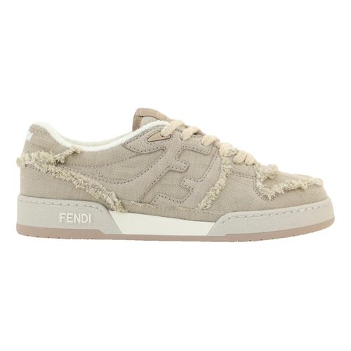 Pre-owned Fendi Leather Low Trainers In Grey