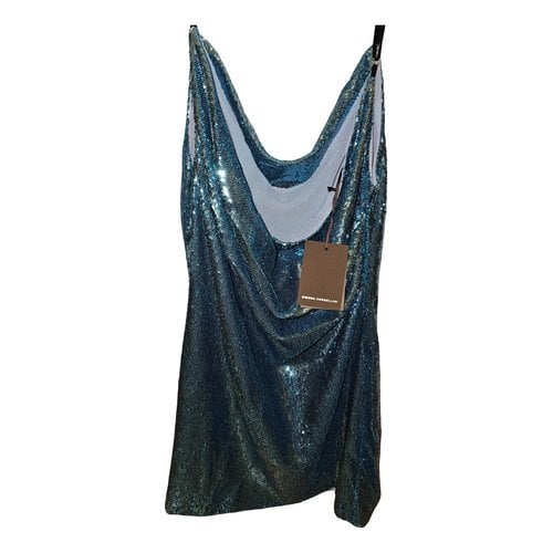 Pre-owned Simona Corsellini Glitter Mini Dress In Blue