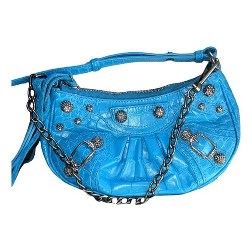Pre-owned Balenciaga Le Cagole Leather Mini Bag In Blue