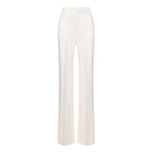Pre-owned Saint Laurent Wool Trousers In White