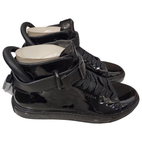 Pre-owned Buscemi Patent Leather Trainers In Black