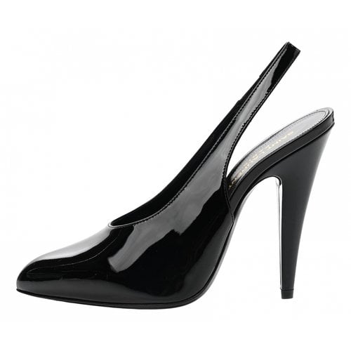 Pre-owned Saint Laurent Patent Leather Heels In Black