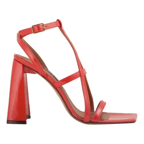 Pre-owned Area Patent Leather Heels In Red