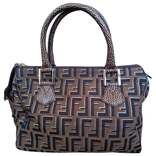Pre-owned Fendi Forever Bauletto Cloth Handbag In Brown