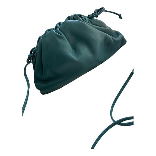 Pre-owned Bottega Veneta Pouch Leather Clutch Bag In Navy