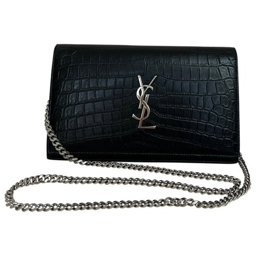 Pre-owned Saint Laurent Cassandra Leather Handbag In Black