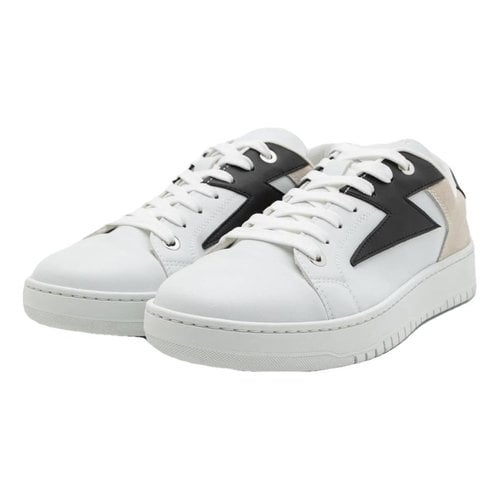 Pre-owned Neil Barrett Leather Low Trainers In White