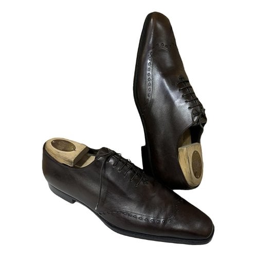 Pre-owned Saint Laurent Leather Lace Ups In Brown