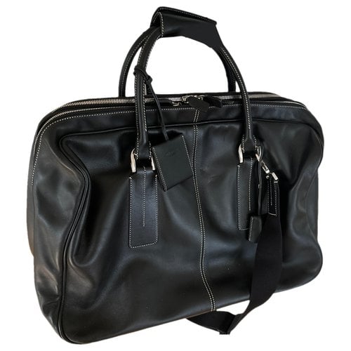 Pre-owned Tod's Leather Weekend Bag In Black