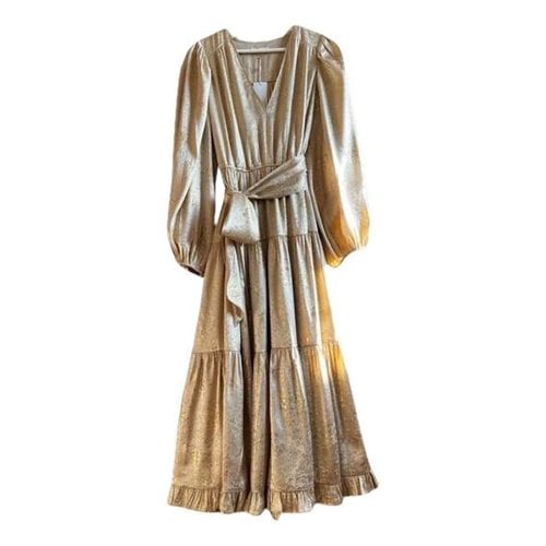Pre-owned Ulla Johnson Silk Maxi Dress In Gold