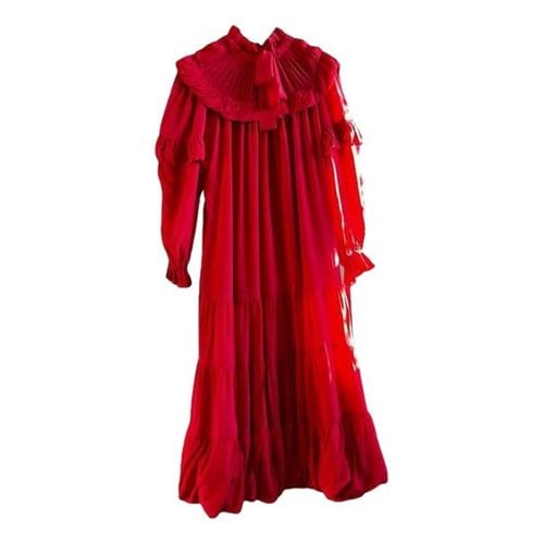 Pre-owned Ulla Johnson Silk Maxi Dress In Red