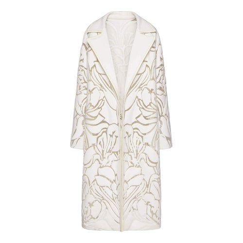 Pre-owned Valentino Wool Coat In White